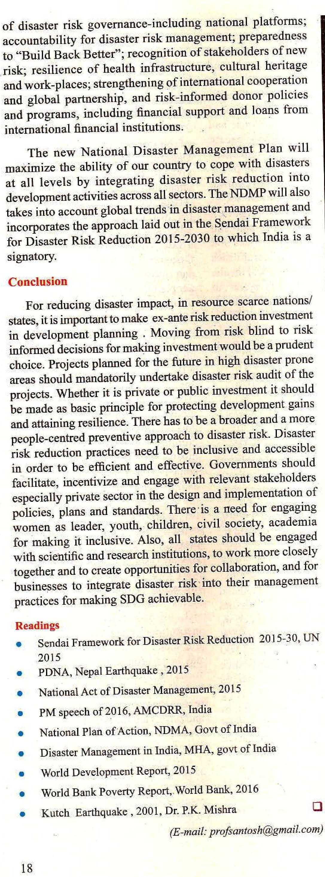 article on disaster management