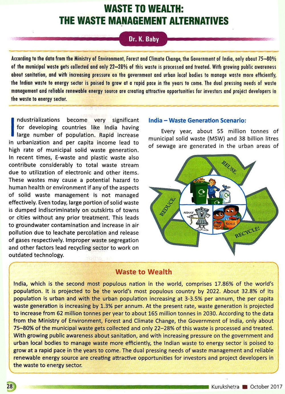 write a speech on waste management