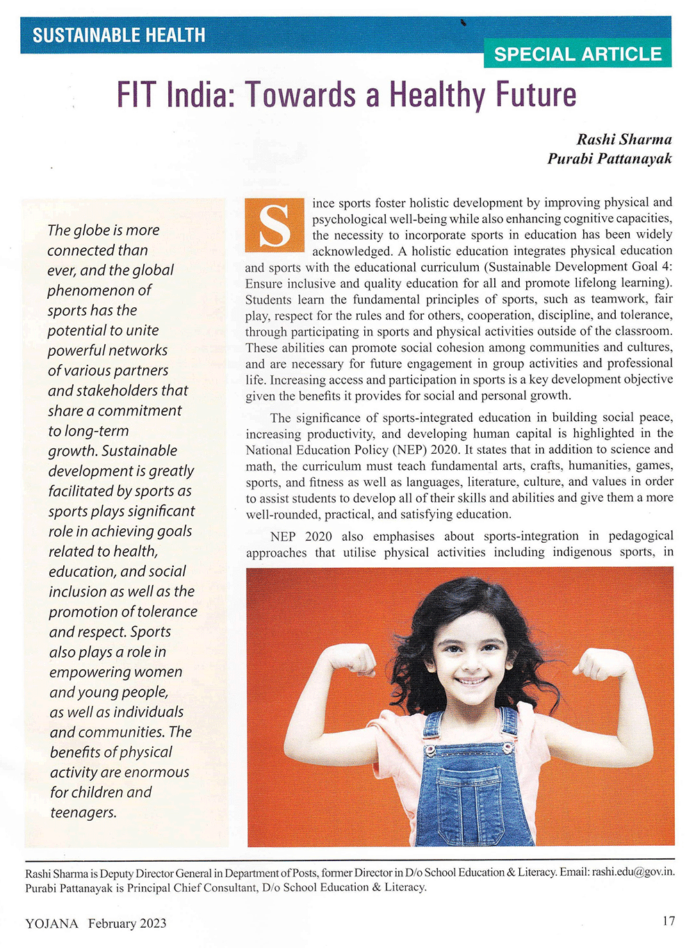 Yojana Magazine FIT India Towards a Healthy Future AFEIAS